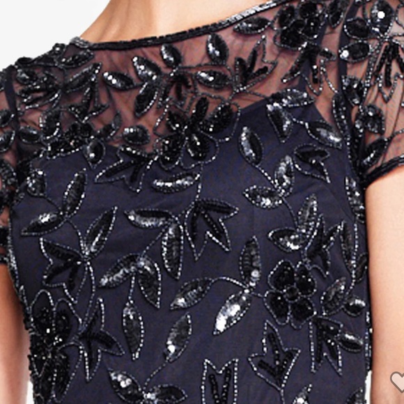 Adrianna Papell Hand Beaded Floral Gown - Picture 4 of 8